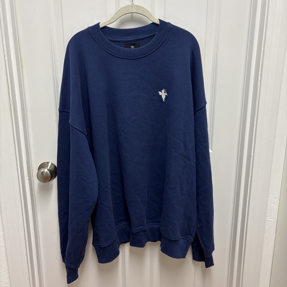 Nude Project Streetwear Navy Blue Oversized Crewneck Sweatshirt - XXL
